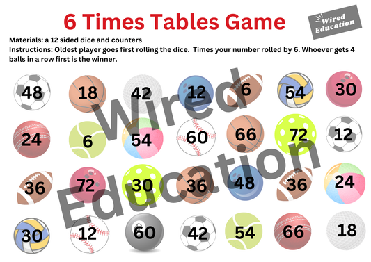 6 Times Table Game