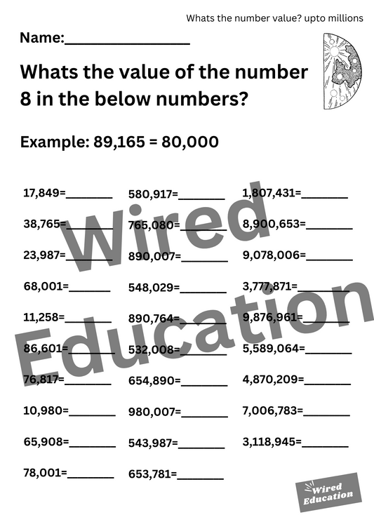Number Value (up to millions)