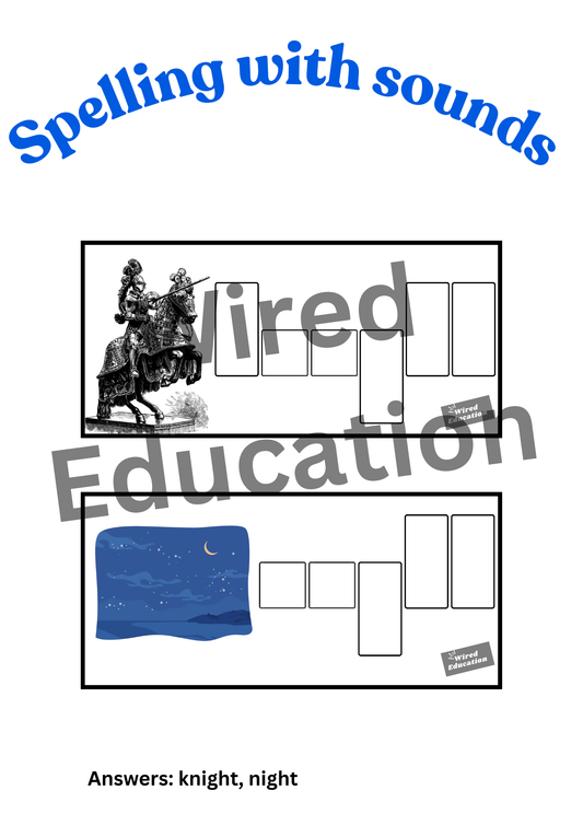 Spelling with sounds igh words