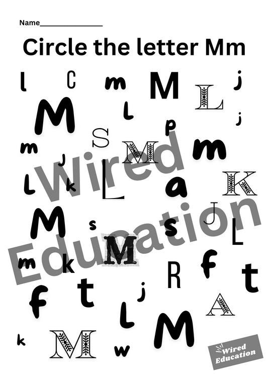 Circle the letter M