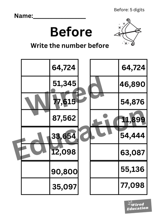 Numbers Before (5 digits)