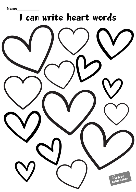 I can write heart words