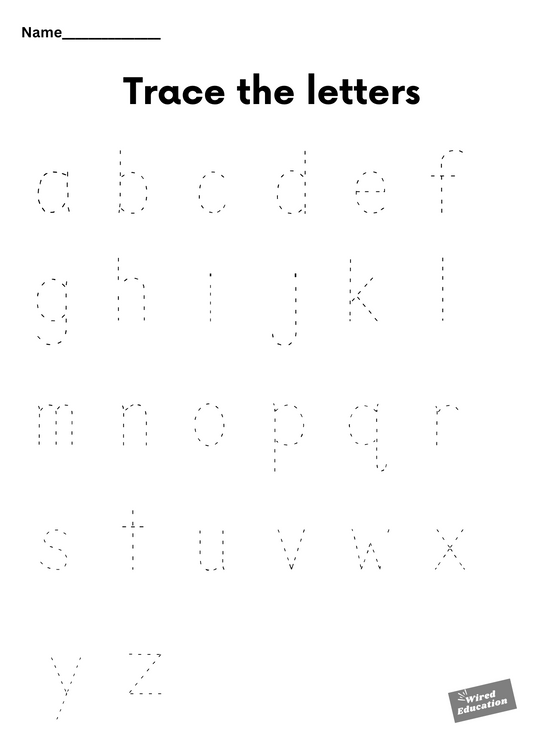Trace the letters lower case