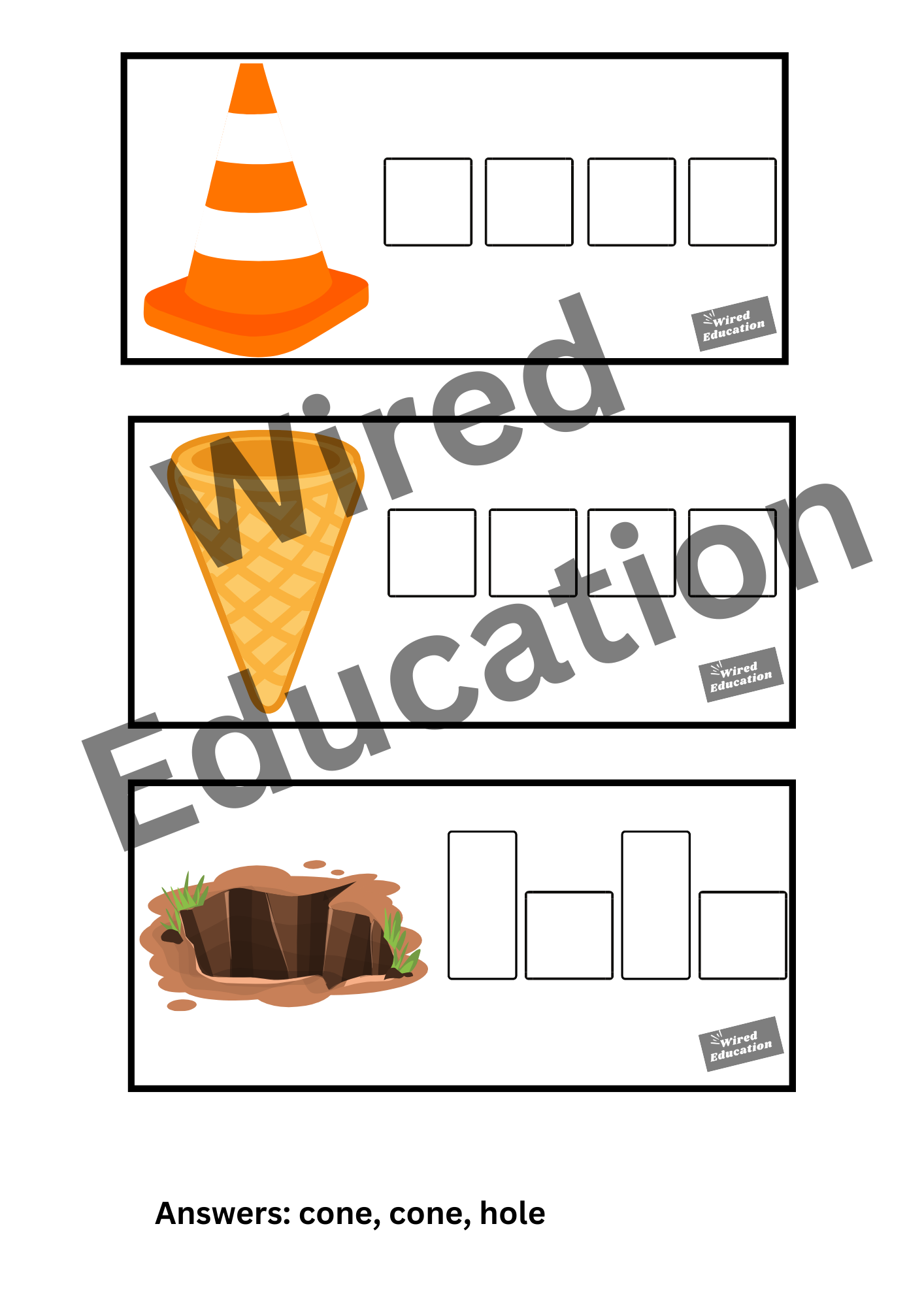 Spelling with sounds o_e words