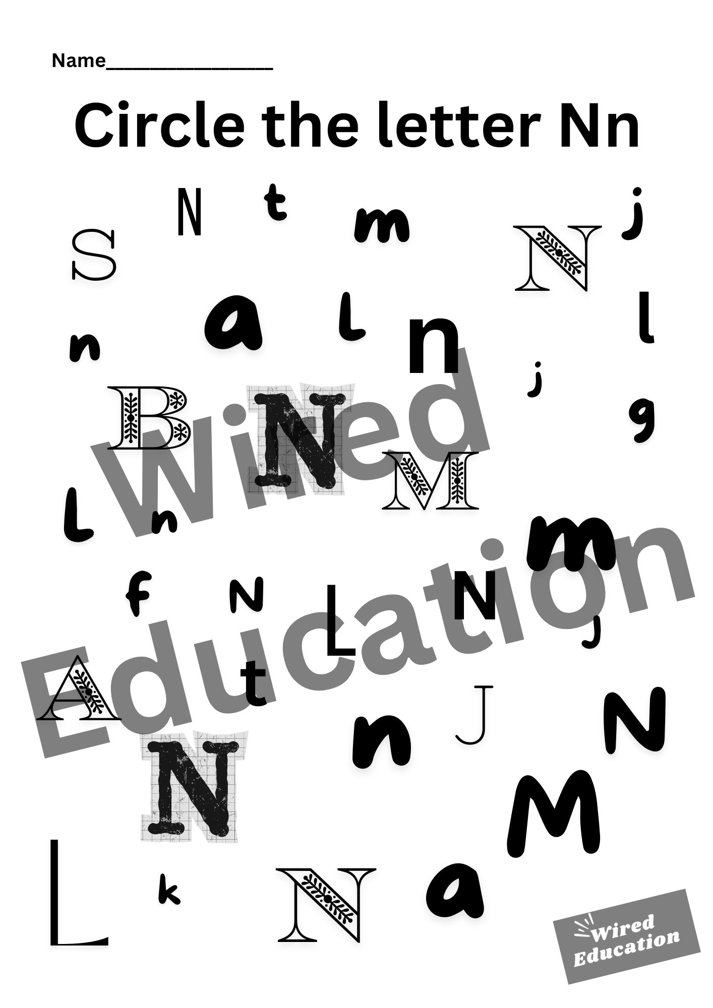 Circle the letter N