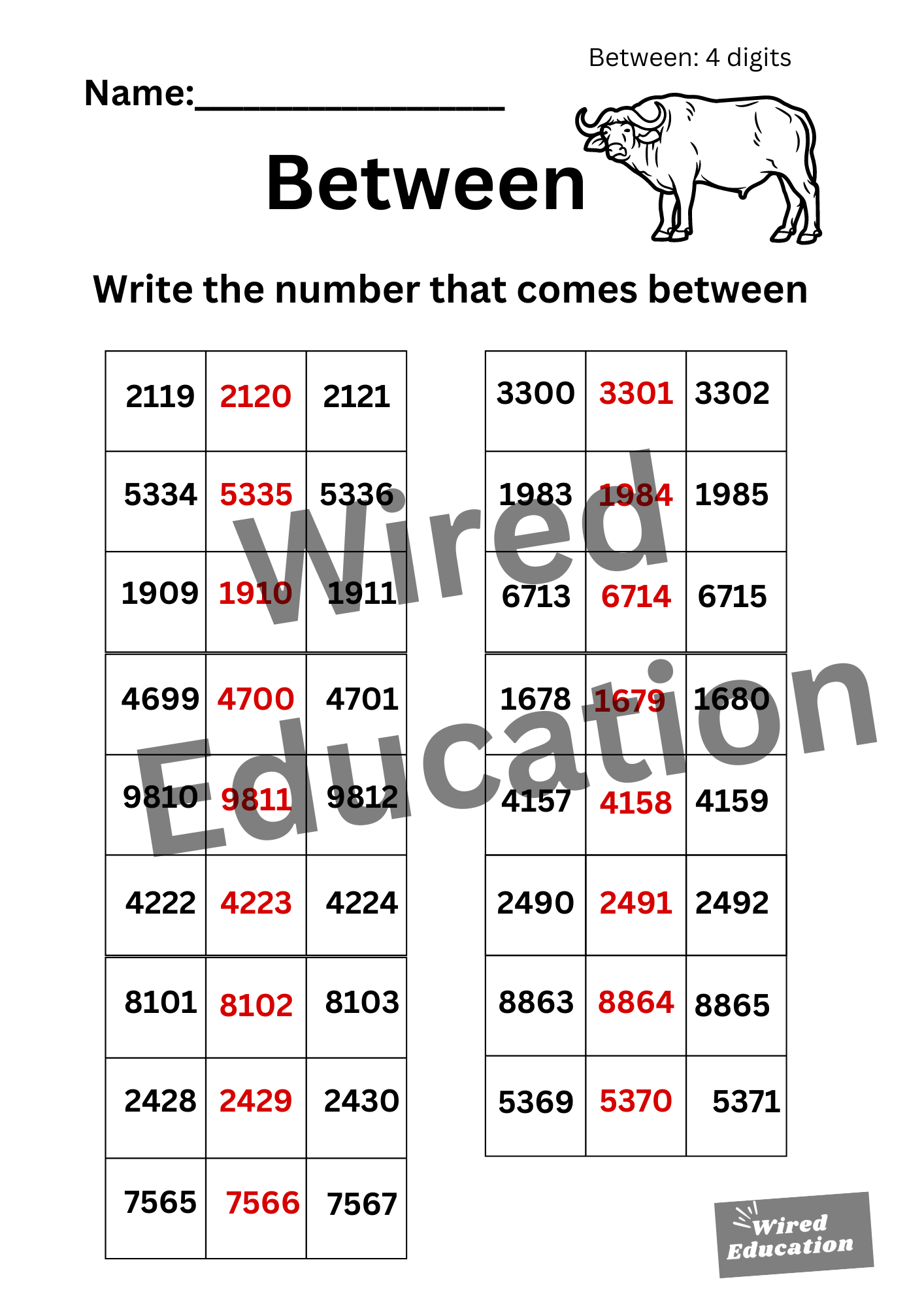 Between 4 digits