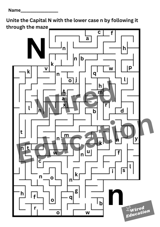 Letter N maze