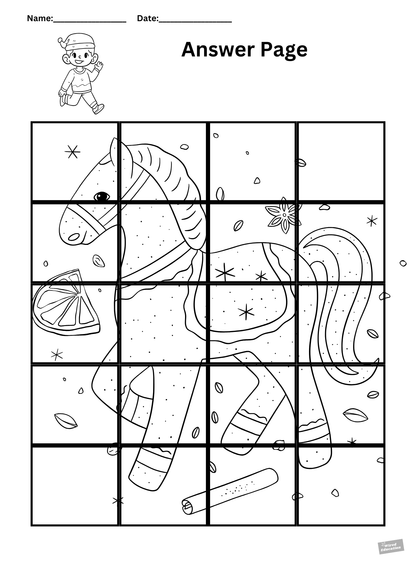 Rocking horse 3 digit addition puzzle