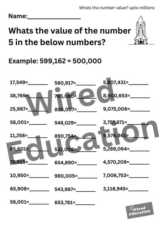 Number Value (up to millions)