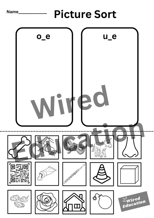 o_e/u_e picture sort