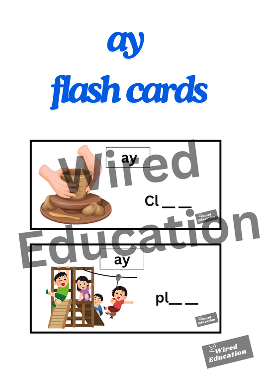 ay flash cards (ay sound only)