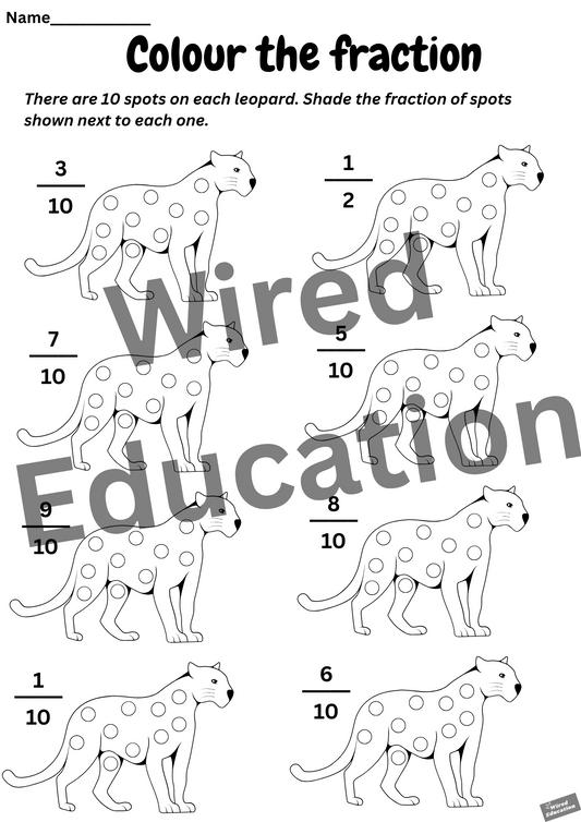Colour the fraction leopard