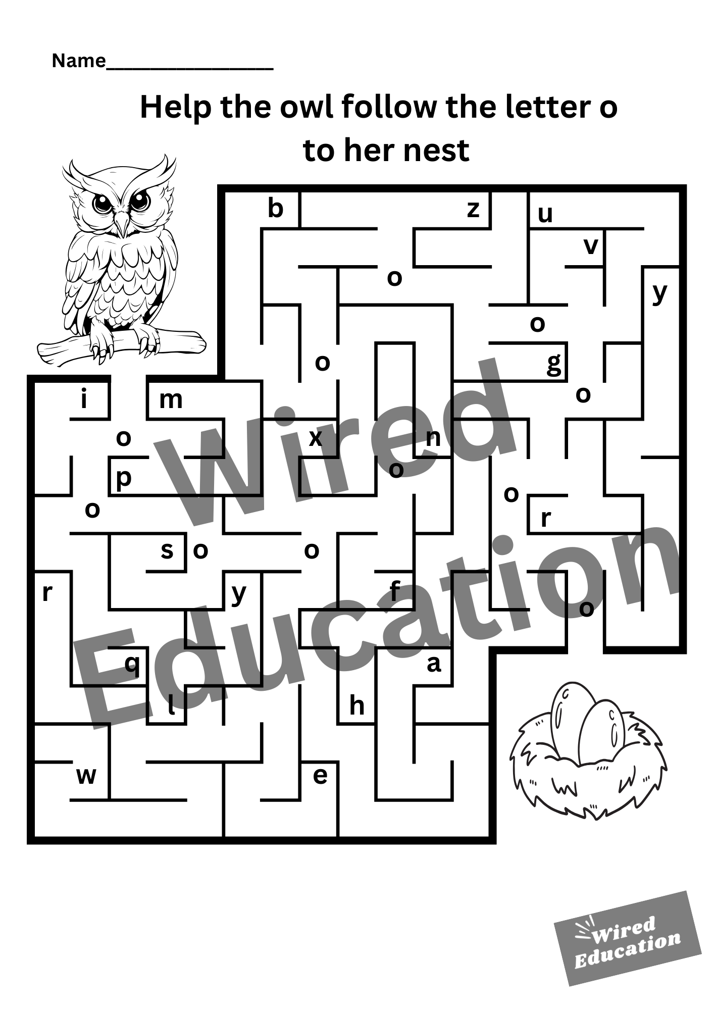 Letter O maze