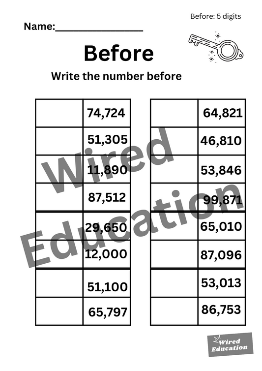 Numbers Before (5 digits)