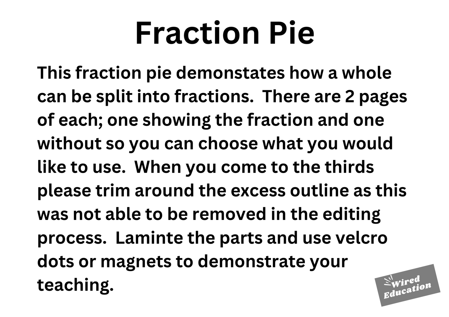 Fraction Pie model