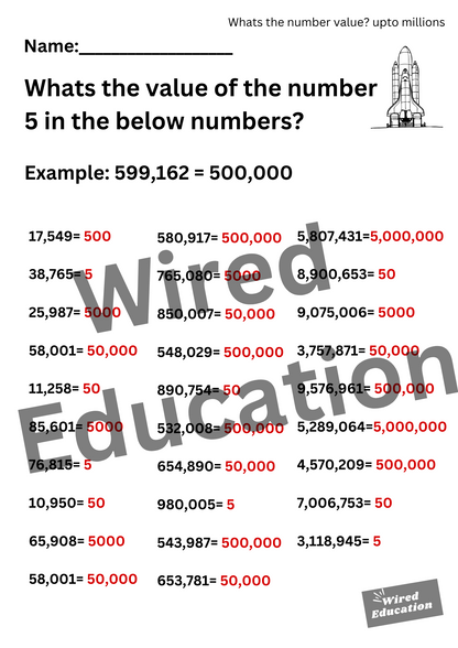 Number Value (up to millions)