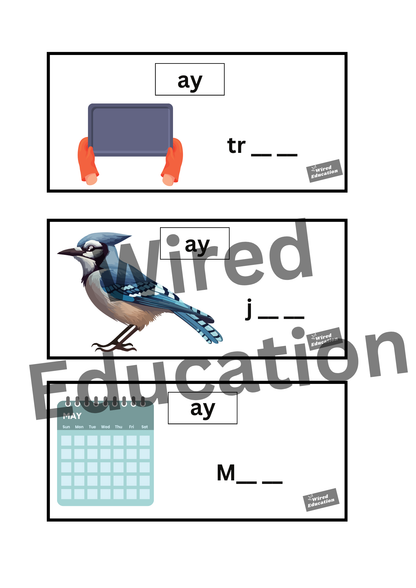 ay flash cards (ay sound only)