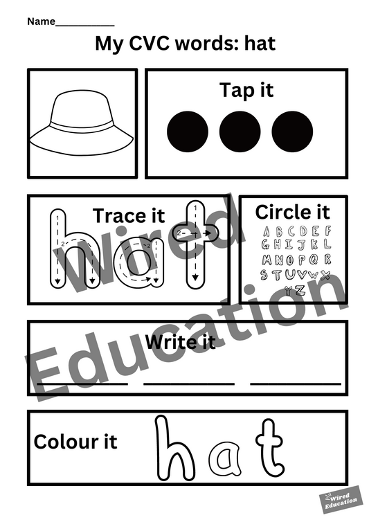 My CVC words- hat