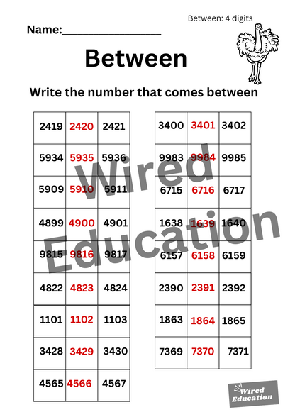 Between 4 digits