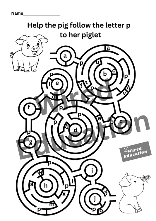 Letter P maze