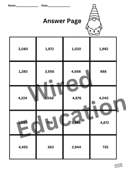 Santa and Dinosaur 2 digit multiplication
