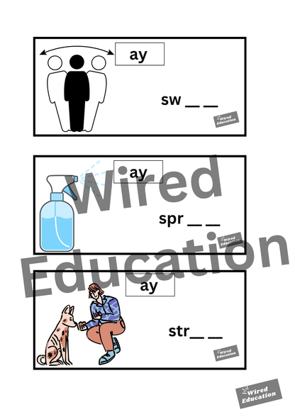 ay flash cards (ay sound only)