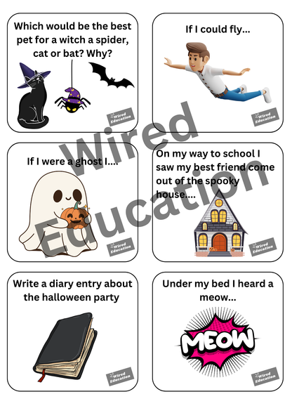 Halloween writing cards