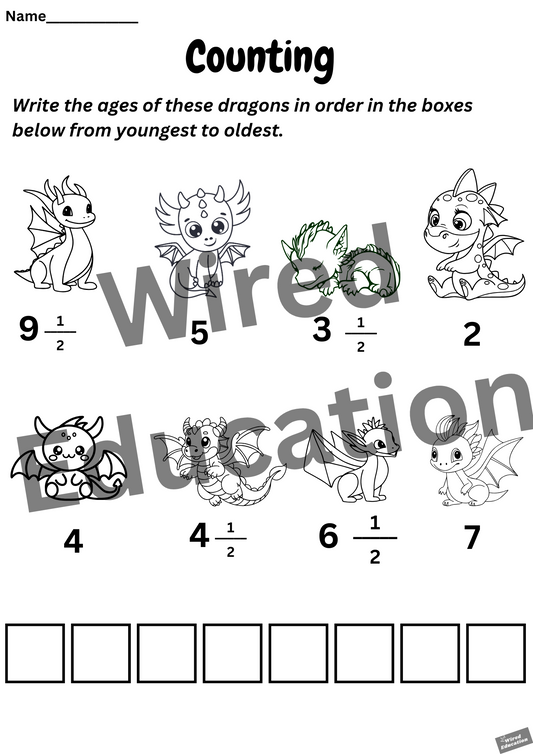 Ordering fractions dragons