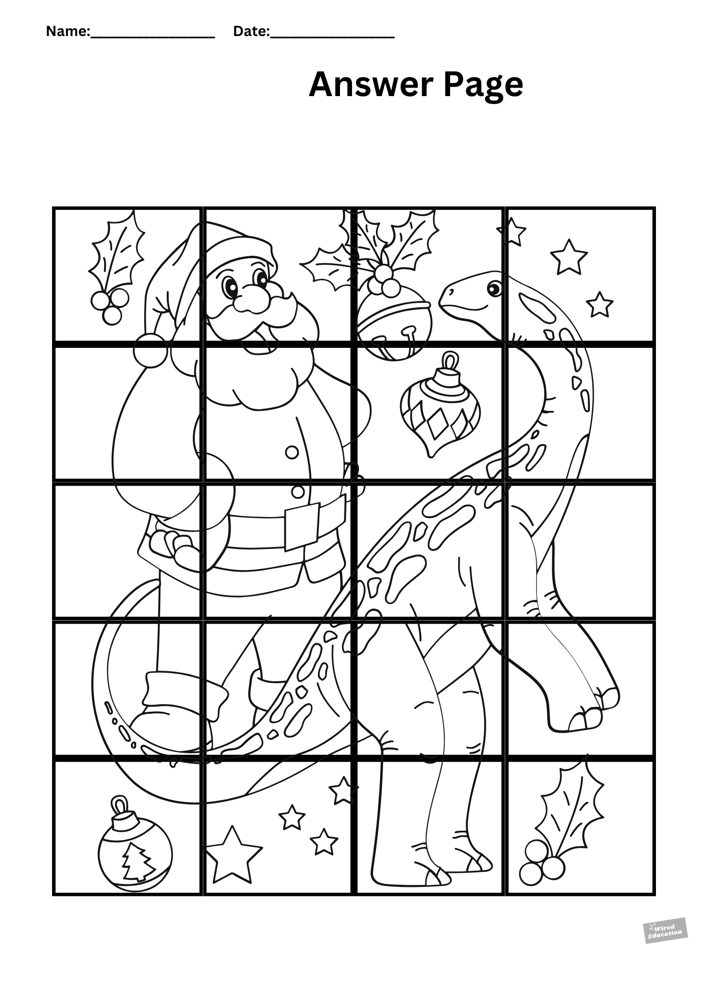 Santa and Dinosaur 2 digit multiplication