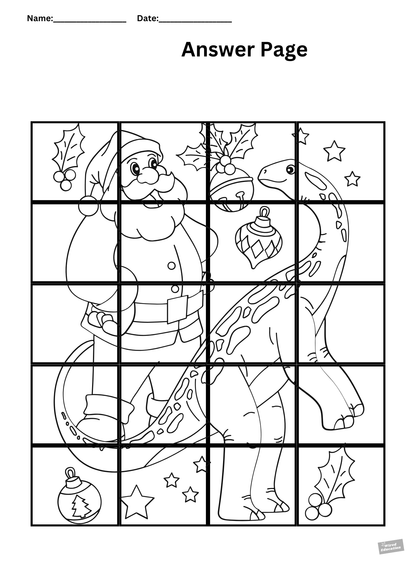 Santa and Dinosaur 2 digit multiplication