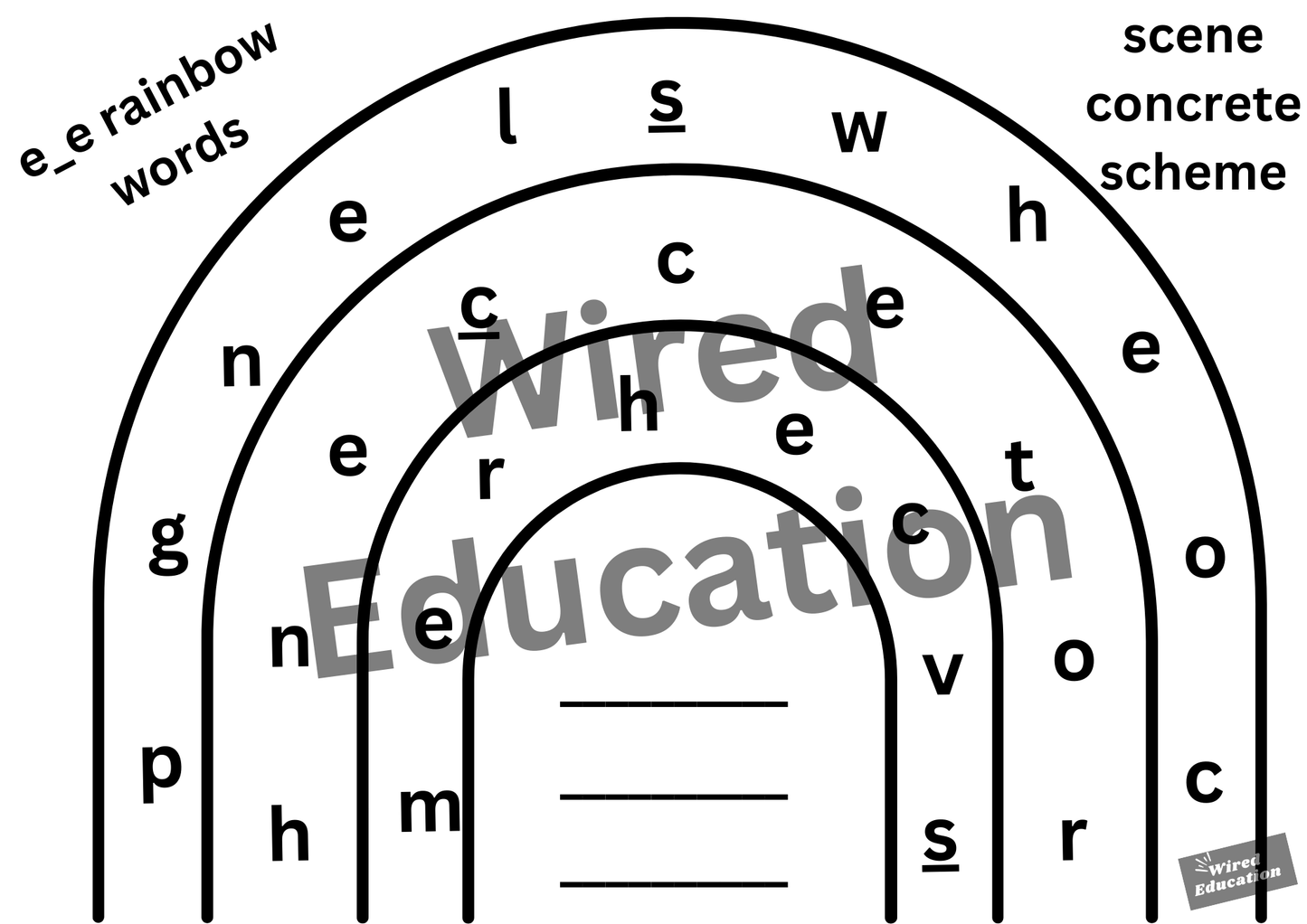 e_e rainbow words