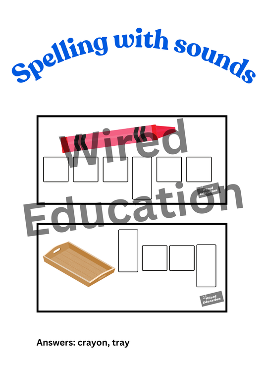 Spelling with sounds ay words