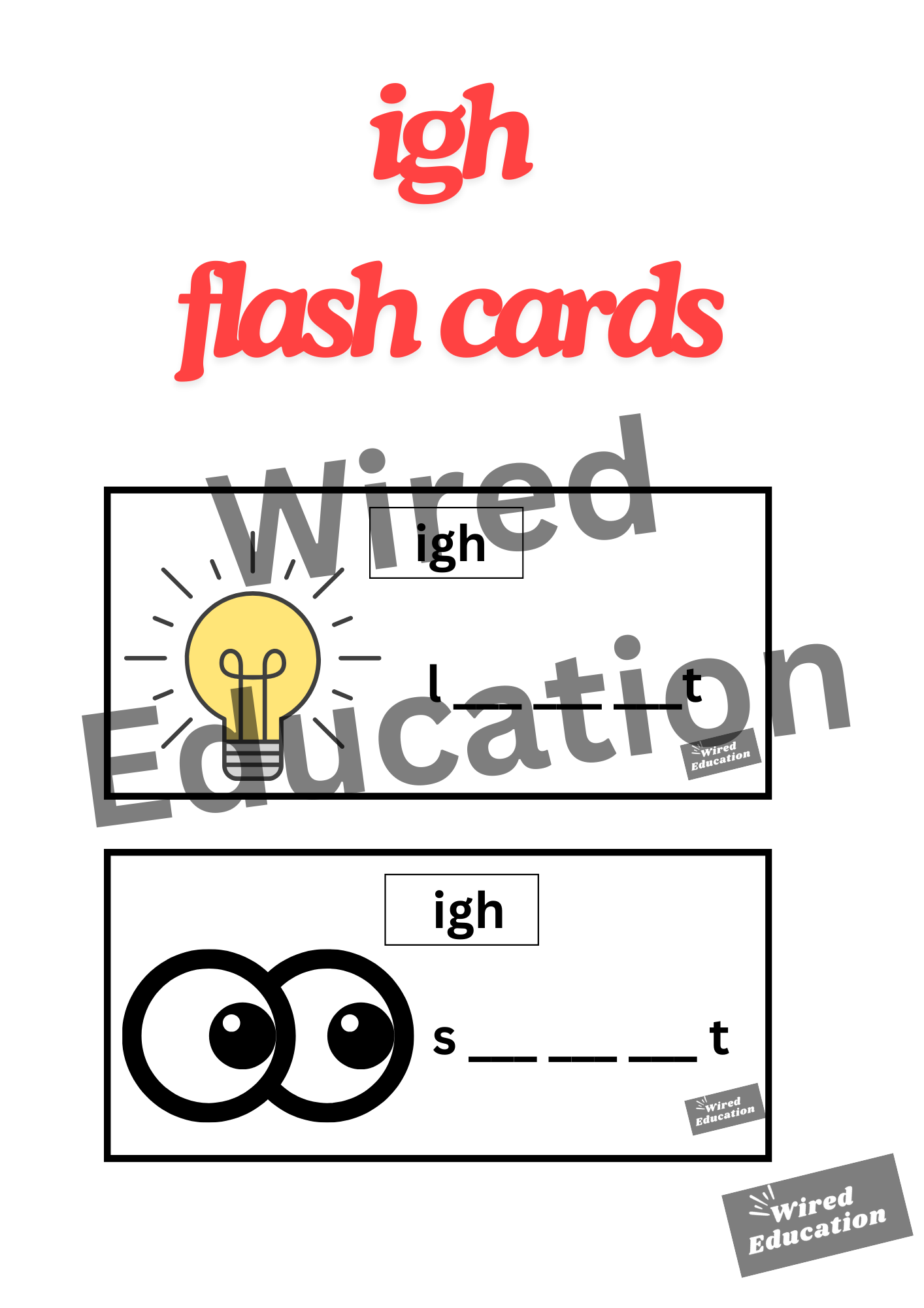 igh flash cards (igh sound only)