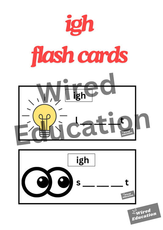 igh flash cards (igh sound only)