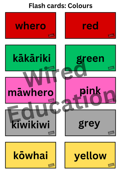 Simple Colour flash cards
