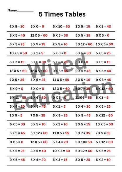 Bulk Time Tables Set