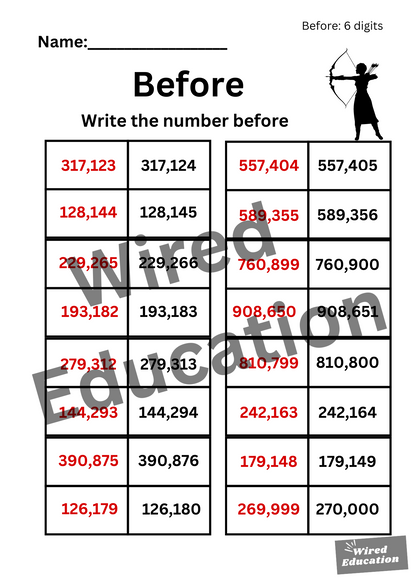 Numbers Before (6 digits)