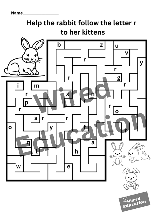 Letter R maze