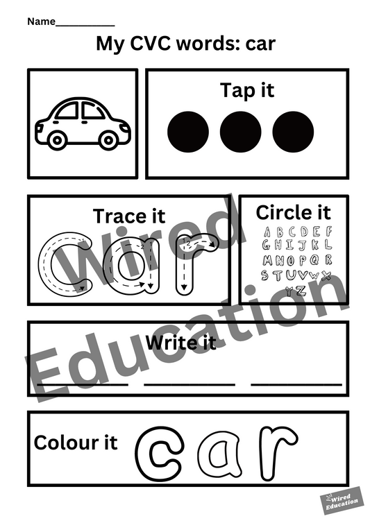 My CVC words- car