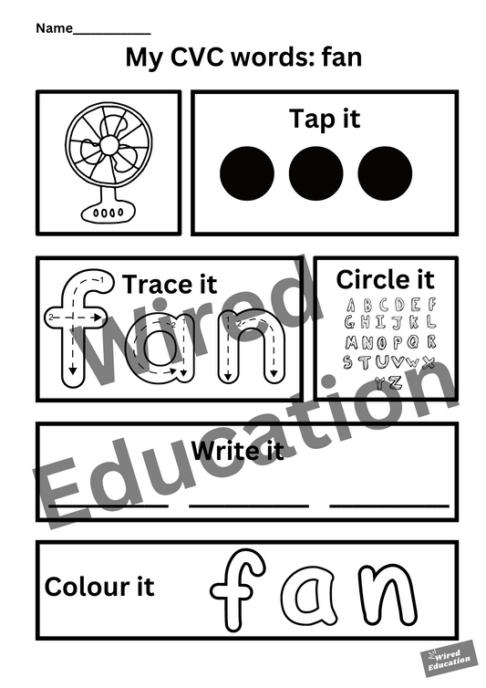 My CVC words- fan