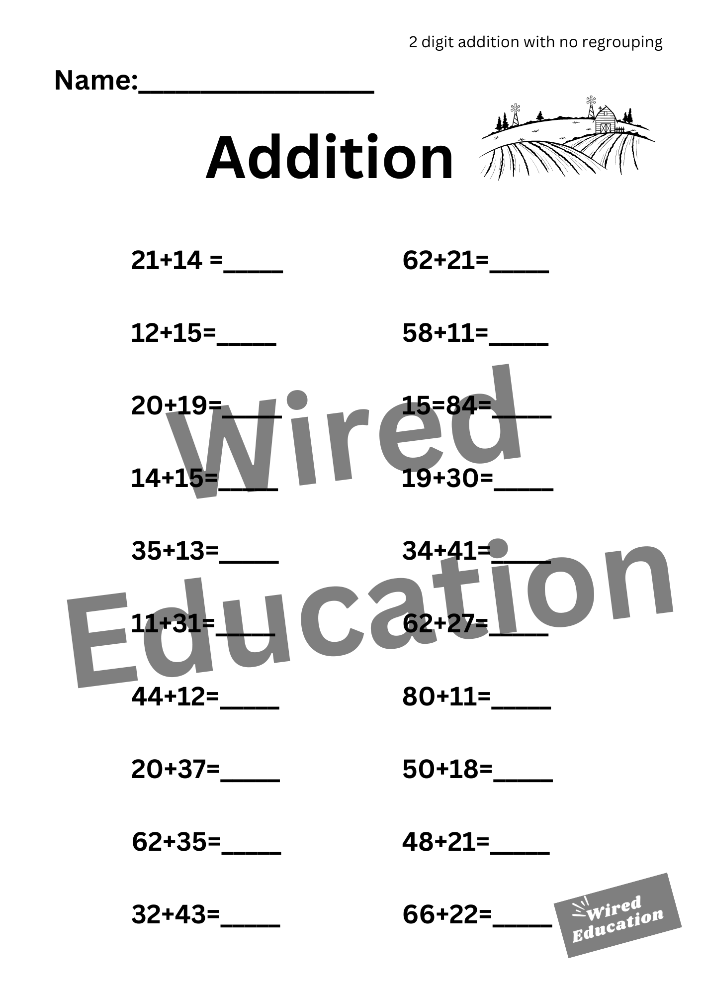 Addition (2 digit with no regrouping)