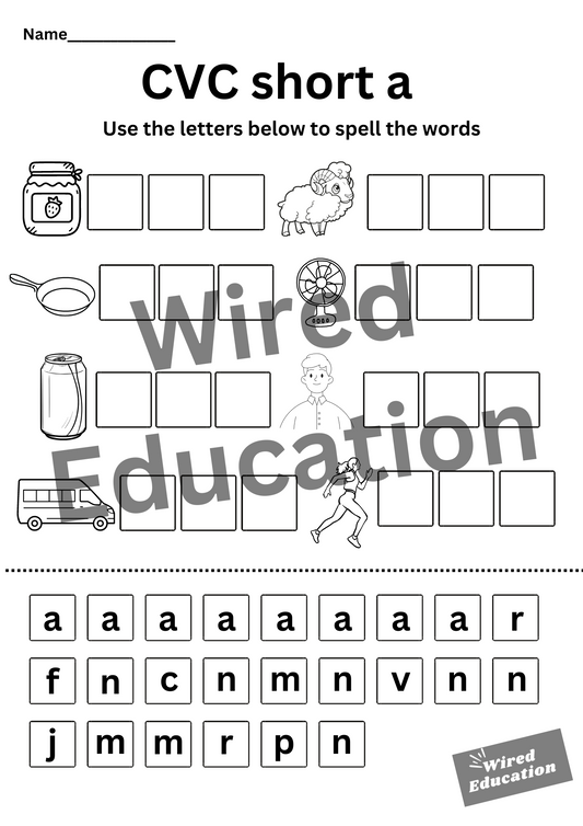 CVC short a spelling