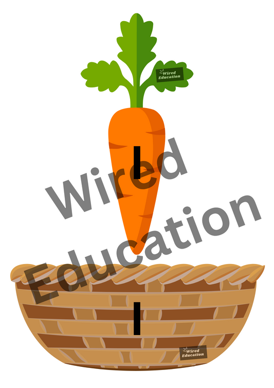 Heart Word Veggie Basket Match