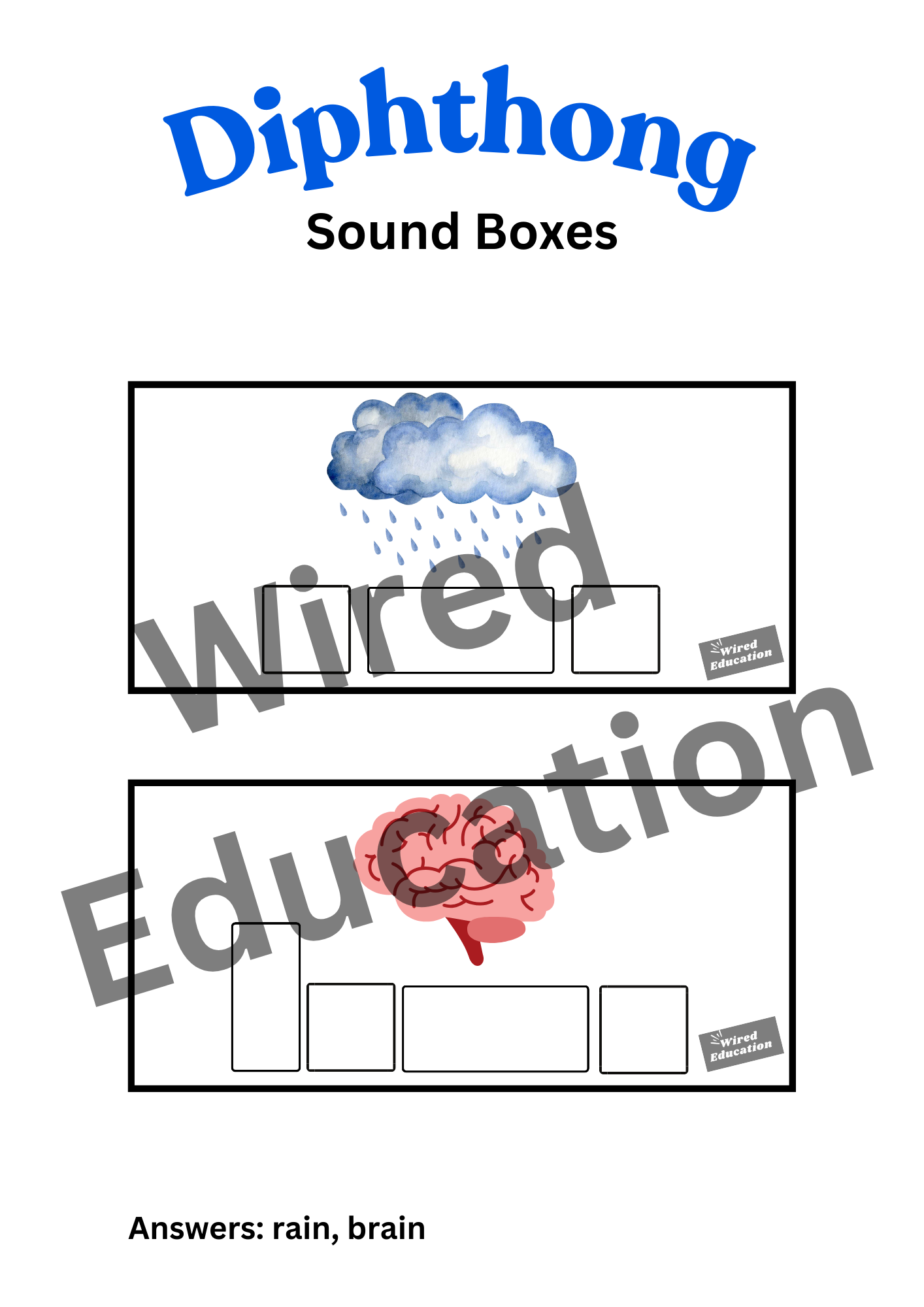 Diphthong Flash Cards