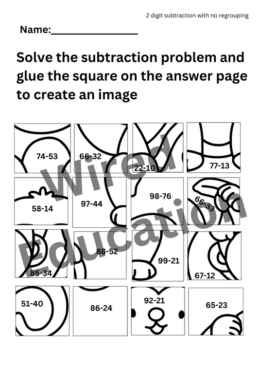 Monkey Subtraction Puzzle
