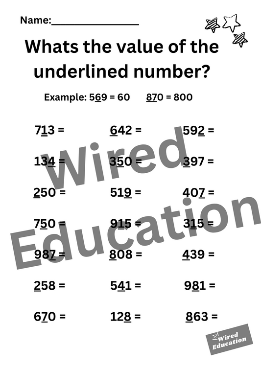 Number Value (hundreds)