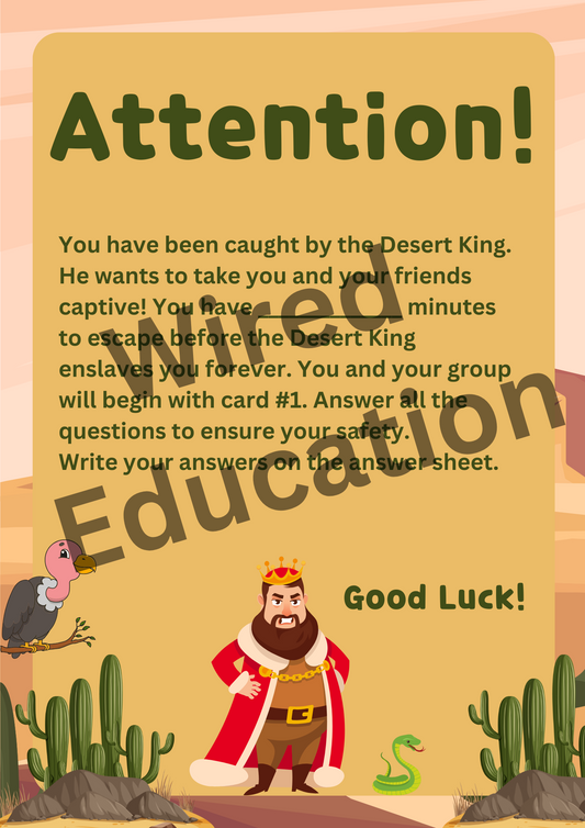 Scavenger Hunt/Escape Room (Desert King)