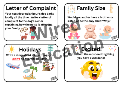 Writing Cards Set A