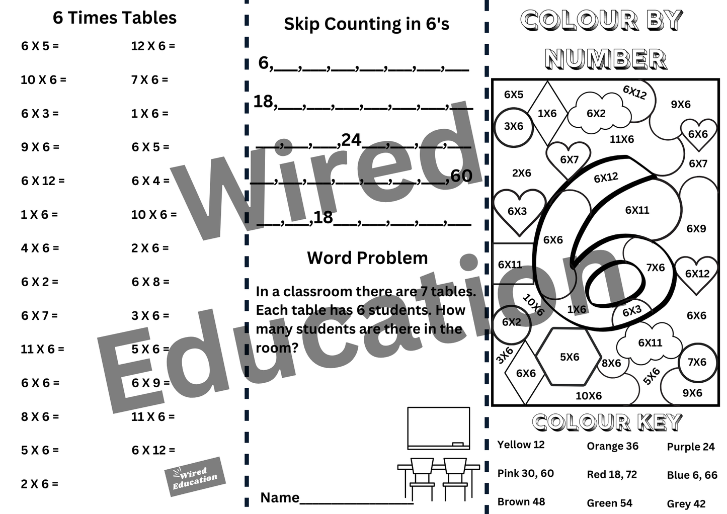 6 Times Table brochure