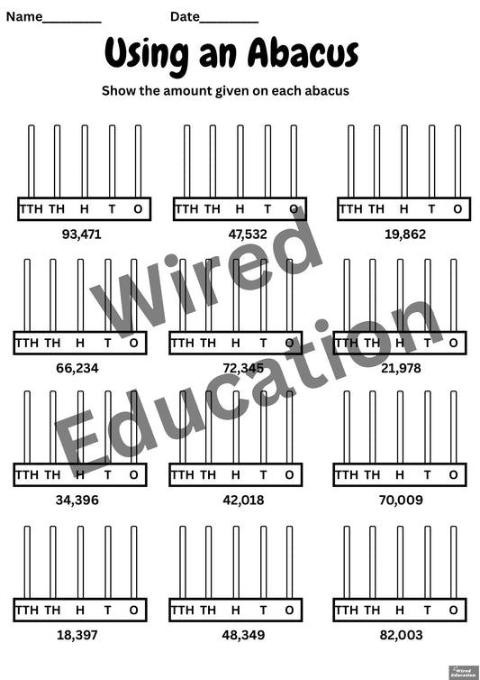 Using an abacus: Tens of thousands